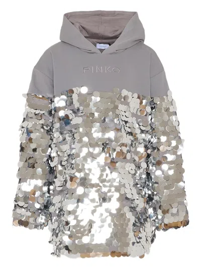 Pinko Sequin-embellished Dress In Gray