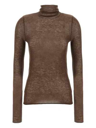 PINKO SEQUIN-EMBELLISHED HIGH-NECK TOP
