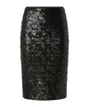 Pinko Pappacieca Pencil Skirt With Sequins In Black