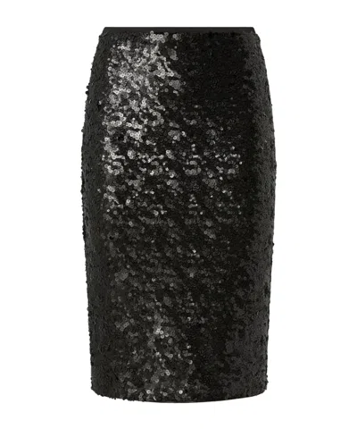 Pinko Sequin-embellished Midi Skirt In Black