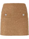 Pinko Miletto Gonna Mini Skirt In Neutrals