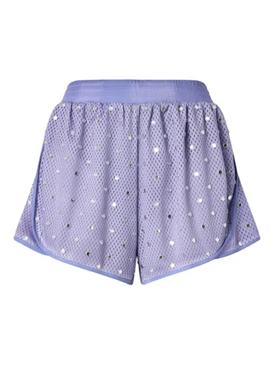 Pinko Sequin-embellished Shorts In Purple