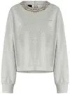 Pinko Sequin-embellished Sweatshirt In Grey