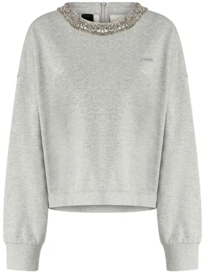 Pinko Sequin-embellished Sweatshirt In White