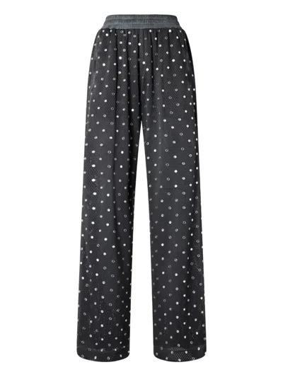 Pinko Sequin-embellished Trousers In Black