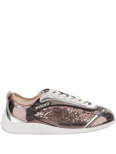 Pinko Sequin Leather Sneakers