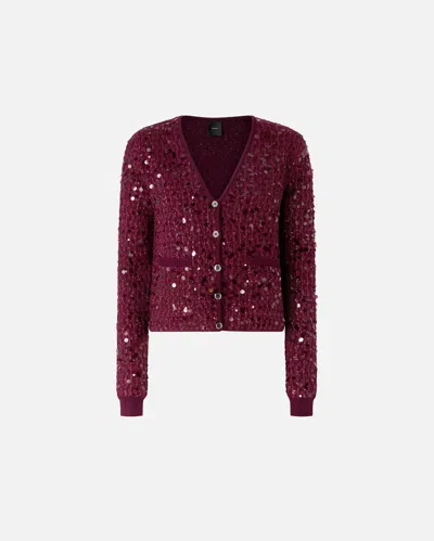 PINKO CARDIGAN À PAILLETTES ET COL V
