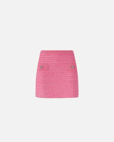 Pinko Sequined Mat Miniskirt In Rosa-convolvolo