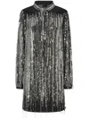 Pinko Sequined Mini Dress In Black