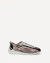Pinko Reby 10 Mirror Fabric Sneakers With Sequins In Pink