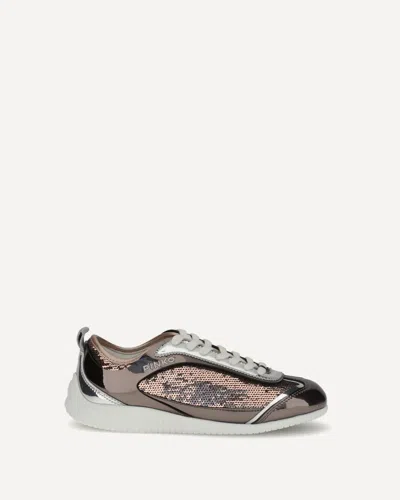 PINKO SEQUINED MIRROR FABRIC REBY 10 SNEAKERS