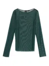 Pinko Transparent Green Rouen T-shirt With Rhinestones In Green