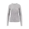 Pinko Crew-neck Sweater With Sequins In Gray