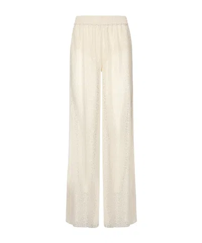 Pinko Sequinned Mesh Pants In White