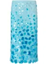 Pinko Sequinned Midi Skirt In Blue