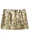 Pinko Sequinned Mini Skirt In Gold