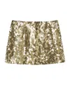 Pinko Sequinned Mini Skirt In Nude