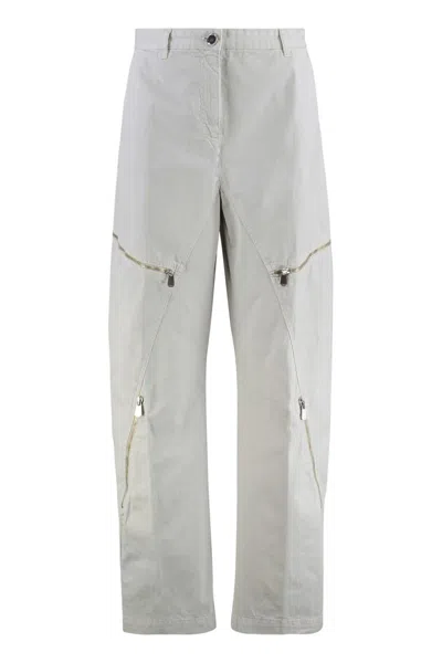 Pinko Sere Nere Cotton Trousers In White