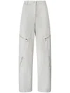 Pinko High-waisted Wide-leg Pants With Zippered Pockets In Gray