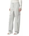 Pinko High-waisted Wide-leg Pants With Zippered Pockets In Gray