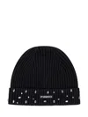 Pinko Ribbed Cap Style With Crystals In Black