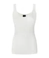 Pinko Lightweight Ribbed Tank Top With Rips In White