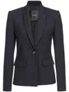 Pinko Shawl-lapel Twill Blazer In Black