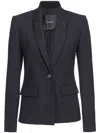 Pinko Shawl-lapel Twill Blazer In Black