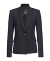 Pinko Shawl-lapel Twill Blazer In Black