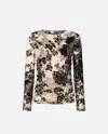 Pinko Sheer Flock-print Sweater In Multi