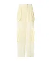 Pinko Sheer Georgette Cargo Trousers In Yellow
