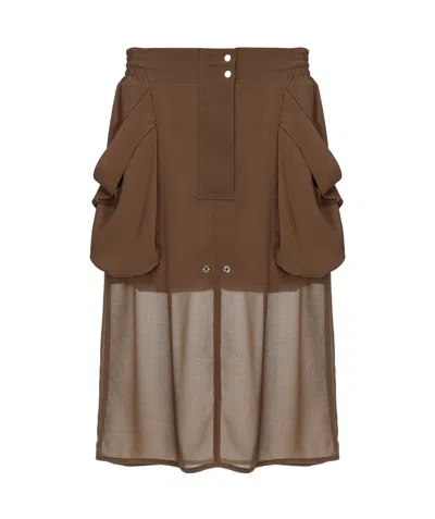 Pinko Hidden Opening And Closing Skirt In Green