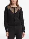 Pinko Sheer-panel Cardigan In Black