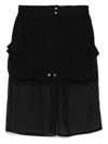 Pinko Lightweight Black Skirt With Functional Pockets In Schwarz