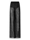 Pinko Sequined Mesh Palazzo Trousers In Black