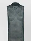 Pinko Sheer Studded Tulle Top In Gray