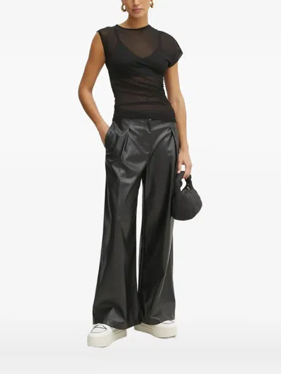 Pinko Sheer T-shirt In Black