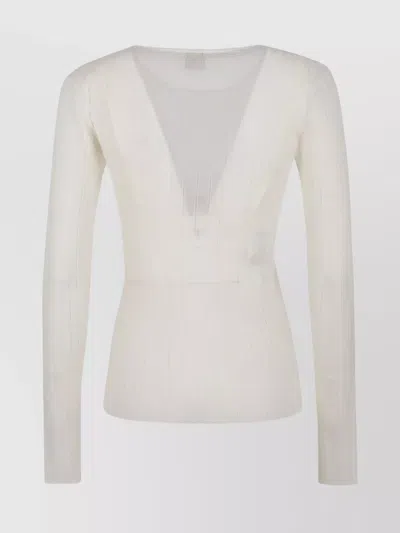 PINKO SHEER V-NECKLINE CREPE KNITWEAR