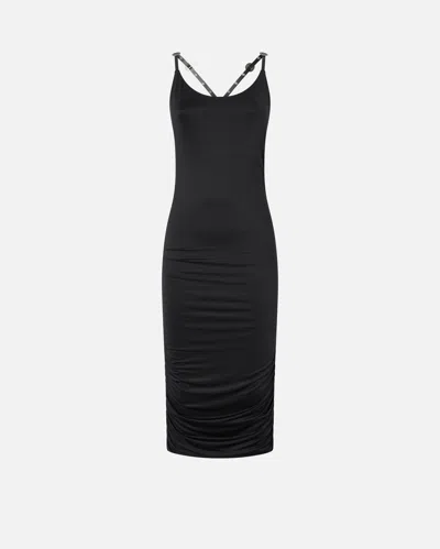 Pinko Black Cassino Midi Dress With Crossover Back