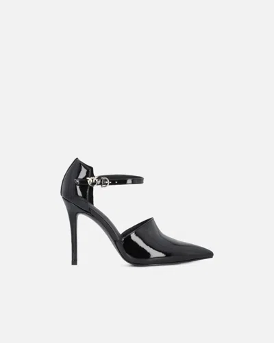 Pinko Chaussures Brillantes À Talons Avec Bride Sur Le Devant In Black