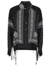 Pinko Bandana Print Button-down Shirt With Adjustable Hem In Black