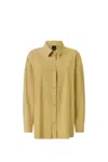 Pinko Ikebana Suede Over Shirt In Yellow