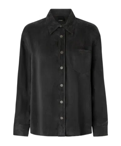 Pinko Shirt In Peachskin-feel Twill In Black