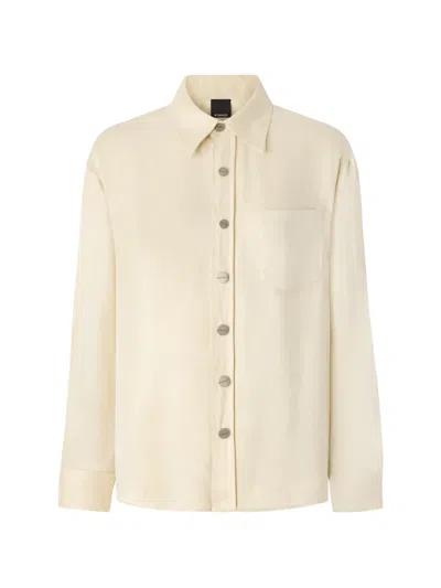 Pinko Shirt In Peachskin-feel Twill In Neutral