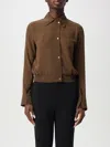 Pinko Lightweight Bomber-style Georgette Shirt In Brown
