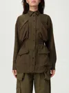 Pinko Lightweight Shacket With Pockets In Green