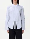 Pinko Woman Shirt Light Grey Size 10 Cotton In Grau
