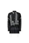 Pinko Bandana Print Button-down Shirt With Adjustable Hem In Black