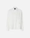 Pinko Chemise Avec Broderie Anglaise Et Cristaux In Blanc-blanche-neige