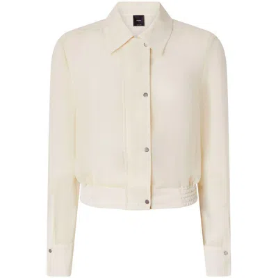 Pinko Collared Button-up Jacket In Yellow